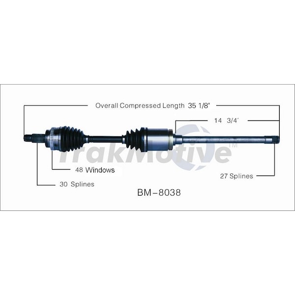 Surtrack Axle Cv Axle Shaft, Bm-8038 BM-8038 - main